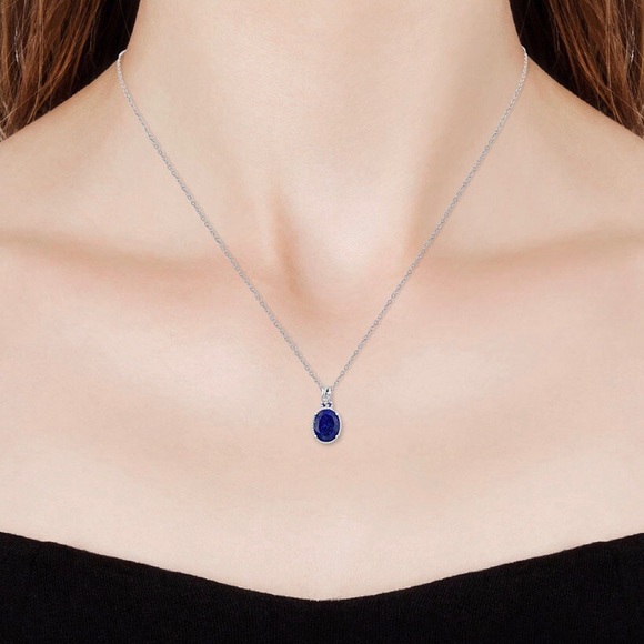 LAPIZ STERLING .925 & STAINLESS PENDANT NECKLACE - Picture 1 of 6